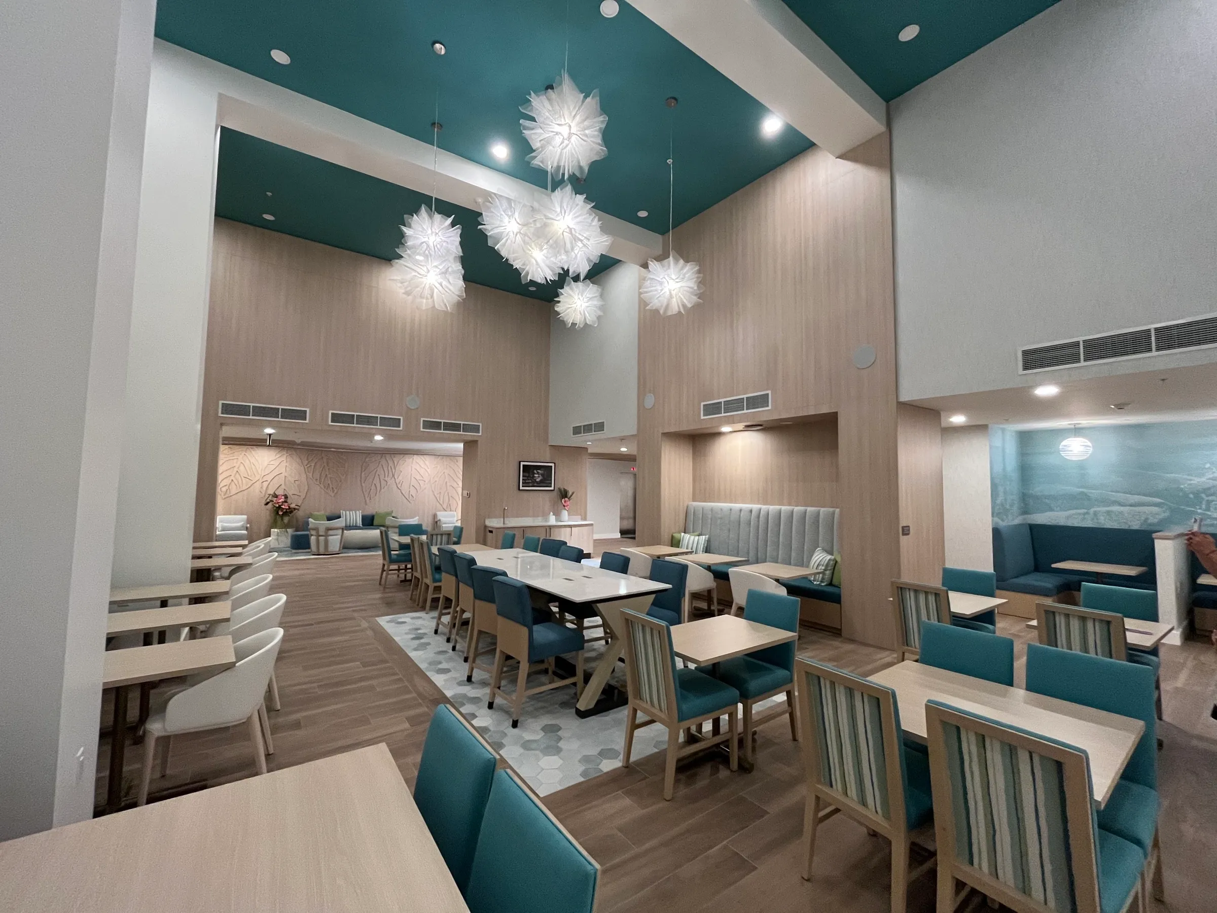 Hotel dining room Hotel dining room with banquette seating